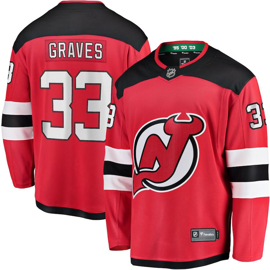 Men New Jersey Devils #33 Ryan Graves Fanatics Branded Red Breakaway Player NHL Jersey